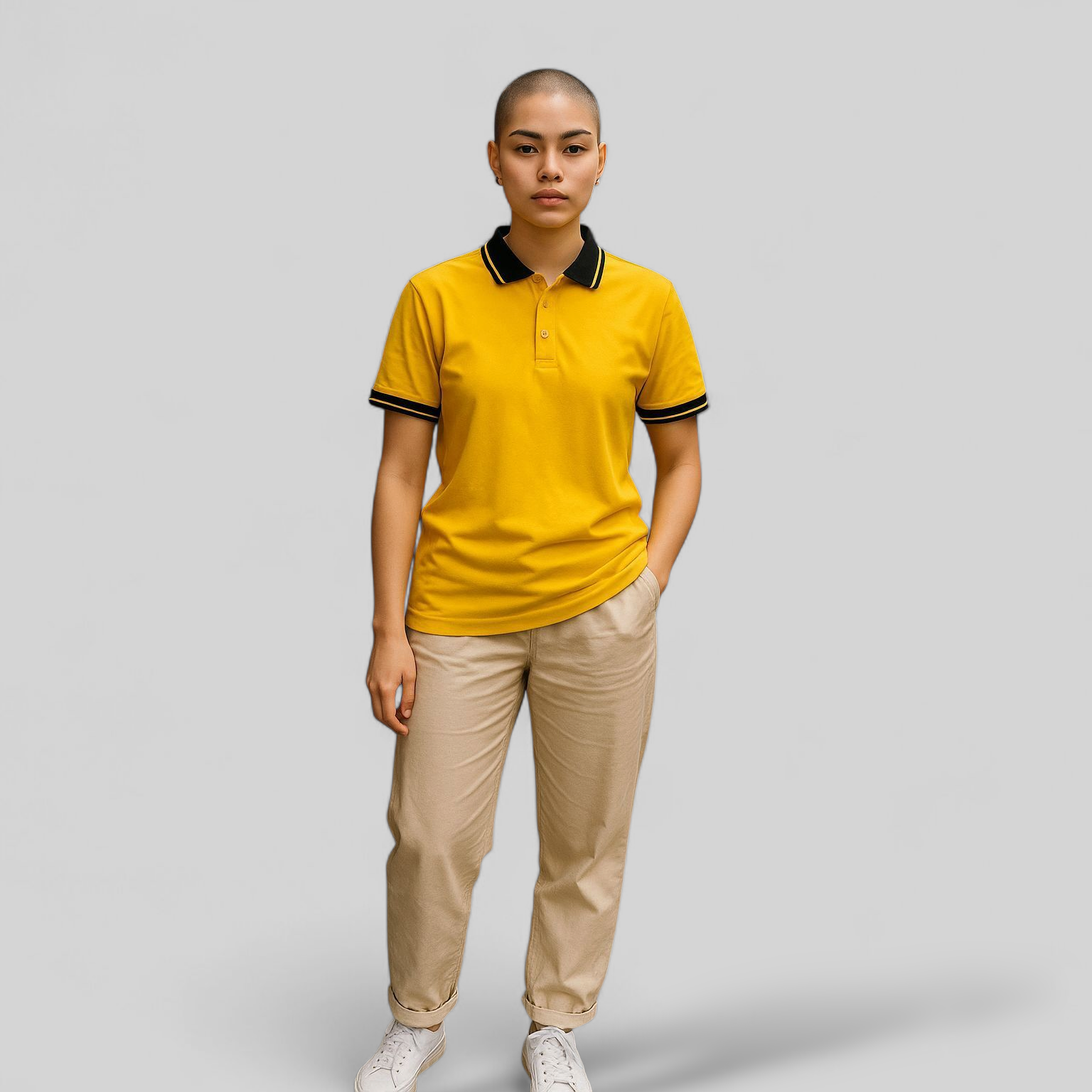 Premium Polo T-shirts (Yellow black)