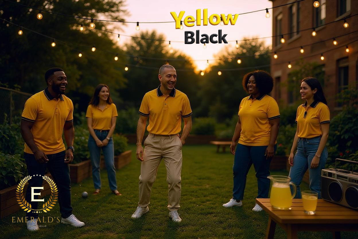 Premium Polo T-shirts (Yellow black)