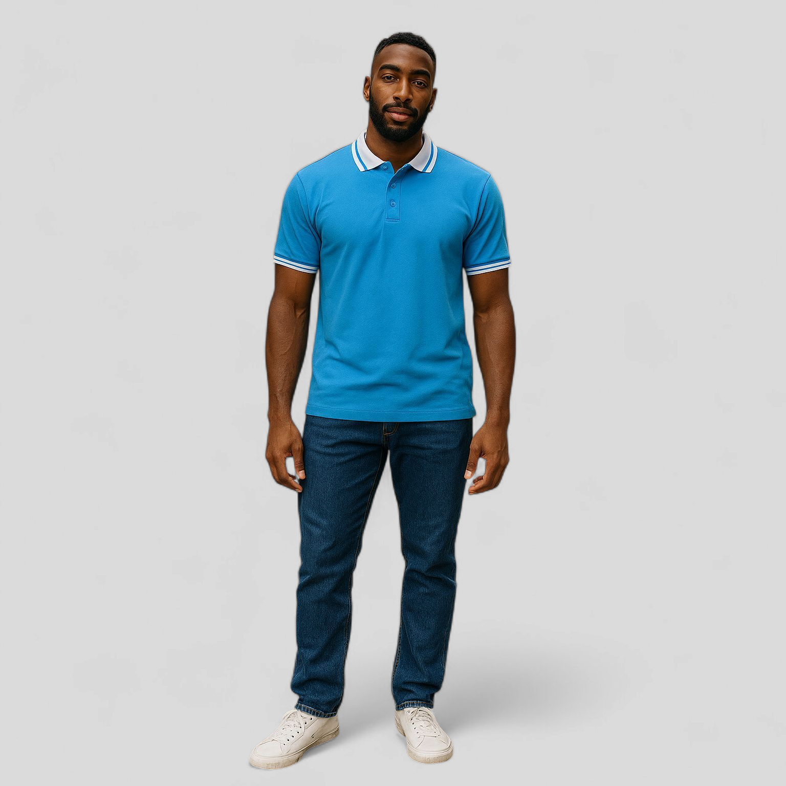 Ocean blue colar white