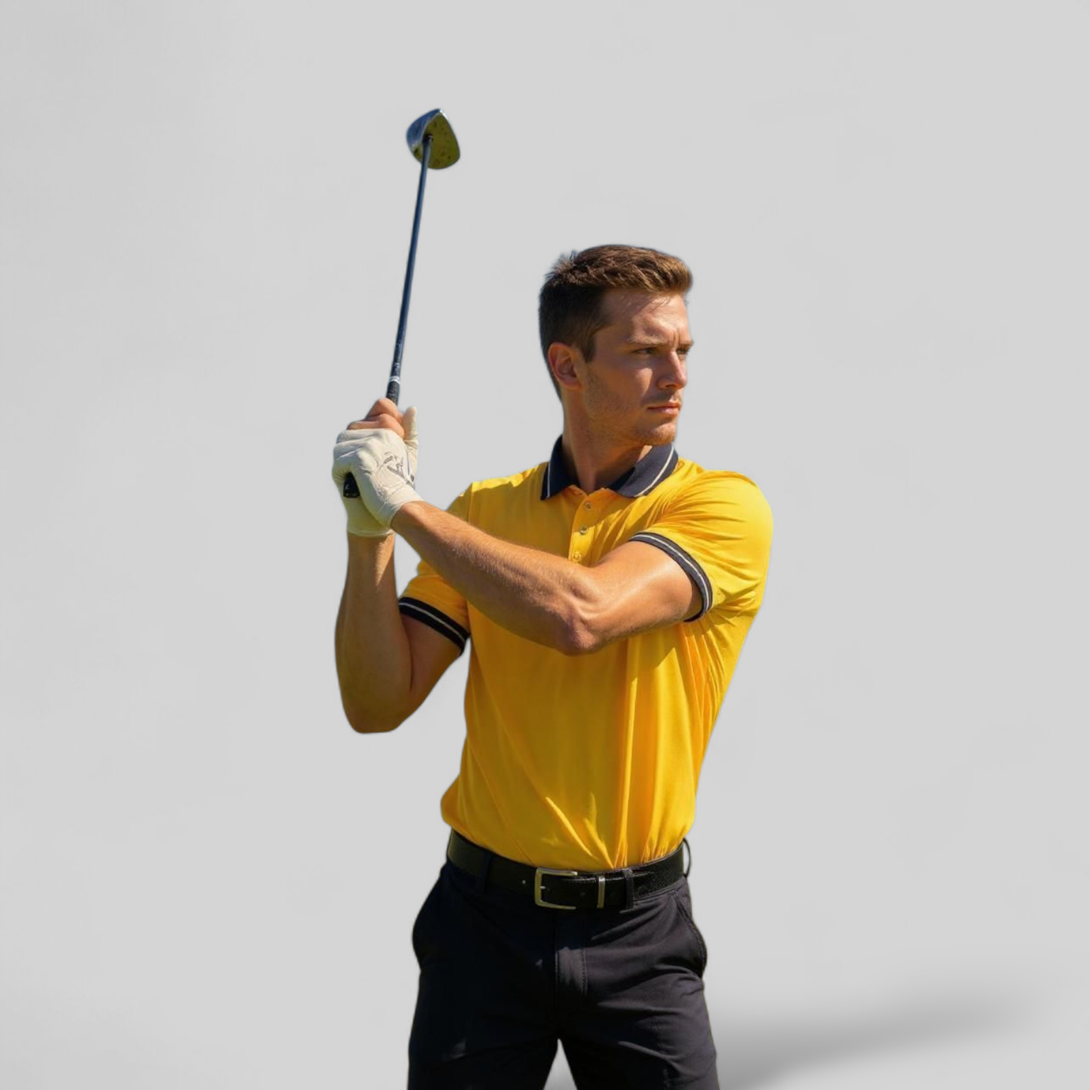 Premium Polo T-shirts (Yellow black)
