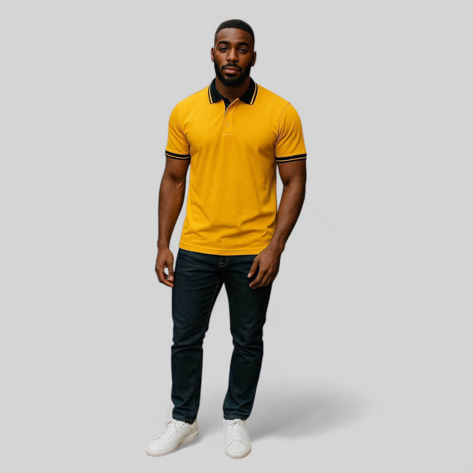 Premium Polo T-shirts (Yellow black)